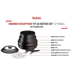 TEFAL Ingenio Exception Titanyum 6x Büyük Set 12 Parça